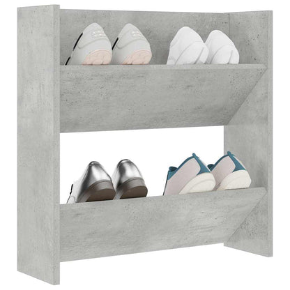 Wall Shoe Cabinet Concrete Grey 60x18x60 cm Engineered Wood