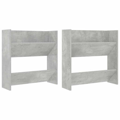 Wall Shoe Cabinets 2 pcs Concrete Grey 60x18x60 cm Engineered Wood
