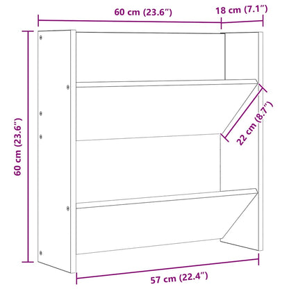 Wall Shoe Cabinets 2 pcs Concrete Grey 60x18x60 cm Engineered Wood