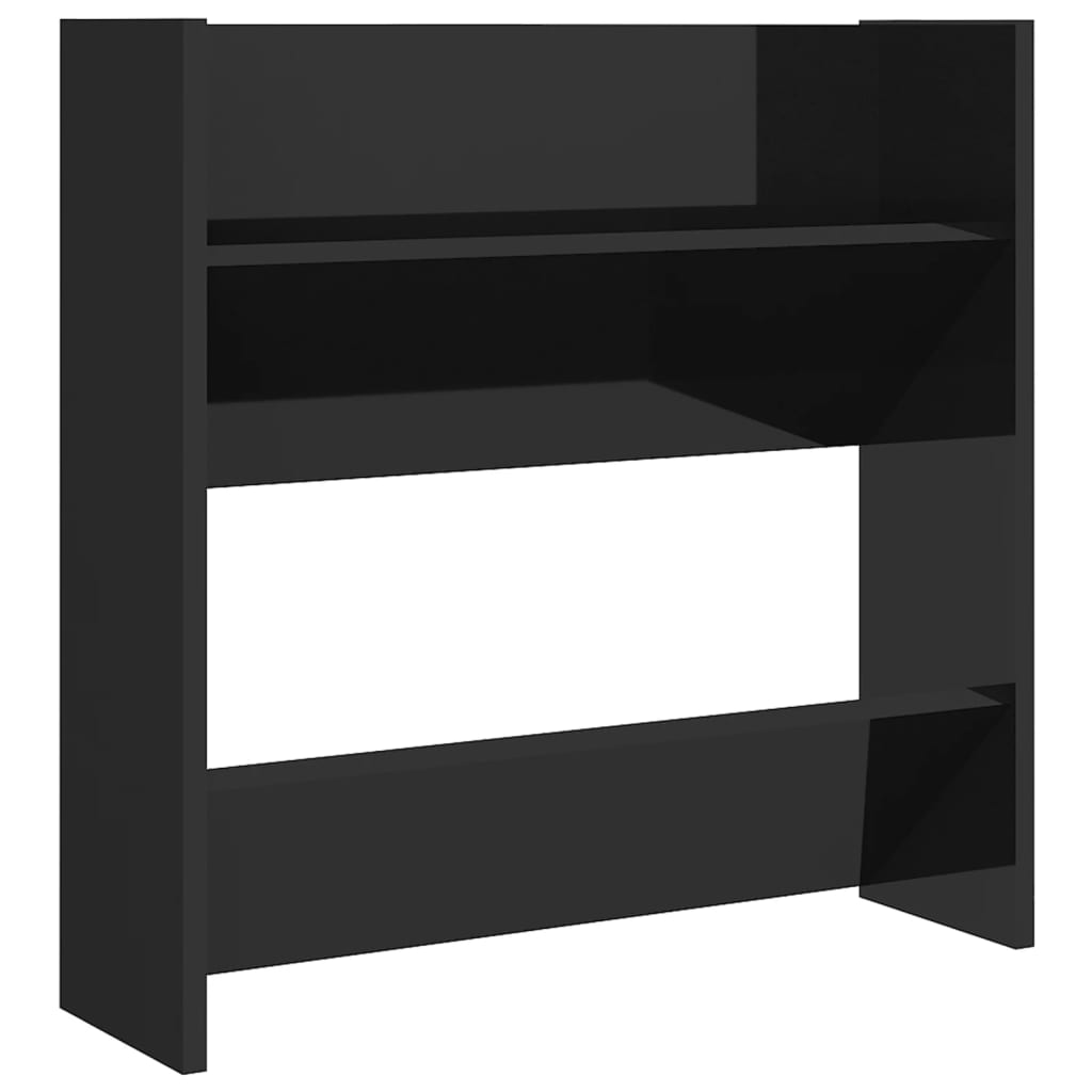 Wall Shoe Cabinet High Gloss Black 60x18x60 cm Engineered Wood