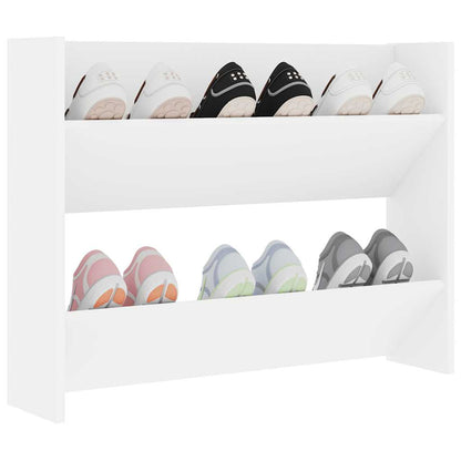 Wall Shoe Cabinet White 80x18x60 cm Engineered Wood