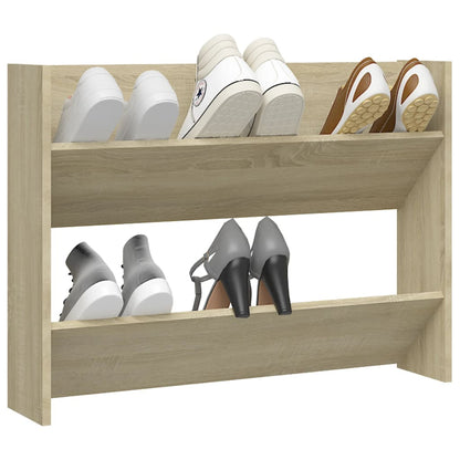 Wall Shoe Cabinet Sonoma Oak 80x18x60 cm Engineered Wood