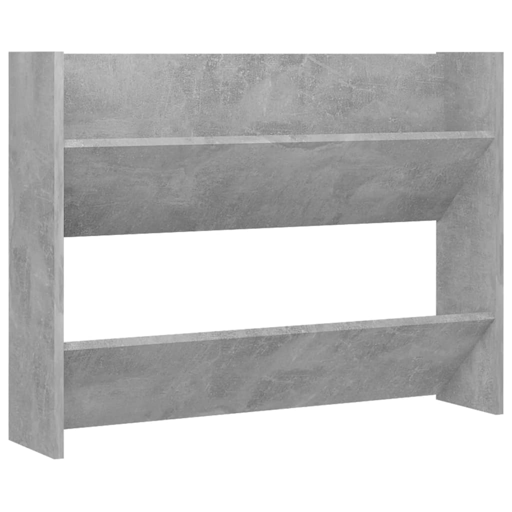 Wall Shoe Cabinet Concrete Grey 80x18x60 cm Engineered Wood