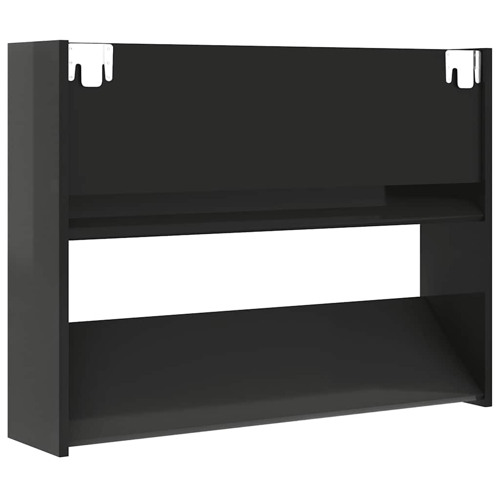 Wall Shoe Cabinet High Gloss Black 80x18x60 cm Engineered Wood