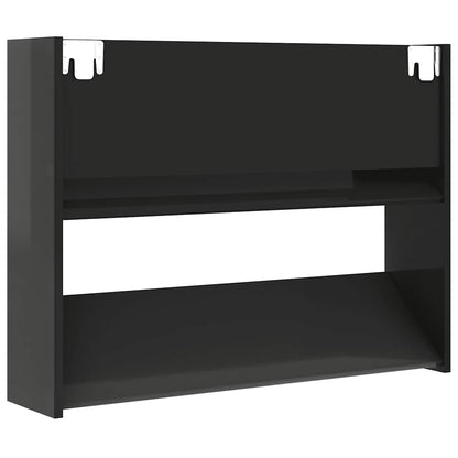 Wall Shoe Cabinet High Gloss Black 80x18x60 cm Engineered Wood