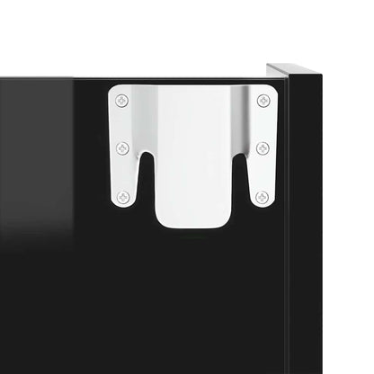 Wall Shoe Cabinet High Gloss Black 80x18x60 cm Engineered Wood