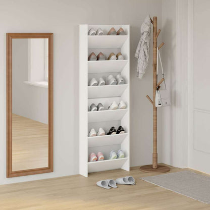 Wall Shoe Cabinets 2 pcs  White 60x18x90 cm Engineered Wood