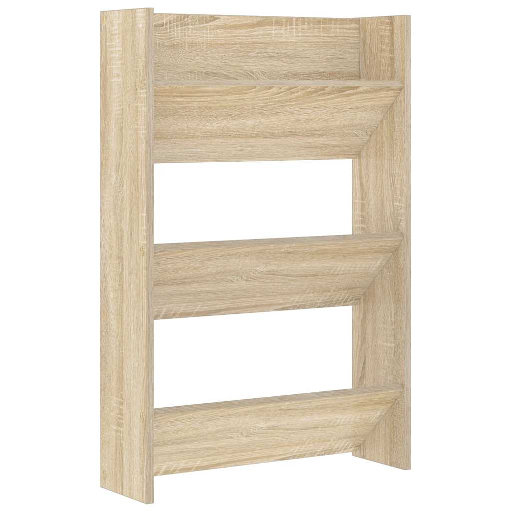 Wall Shoe Cabinet Sonoma Oak 60x18x90 cm Engineered Wood