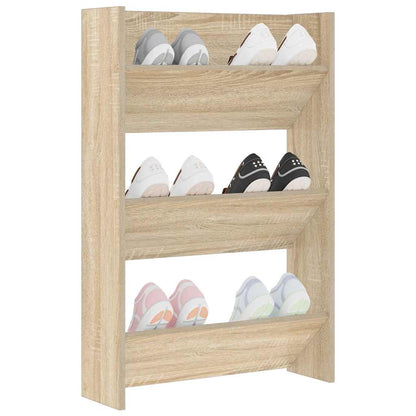 Wall Shoe Cabinet Sonoma Oak 60x18x90 cm Engineered Wood
