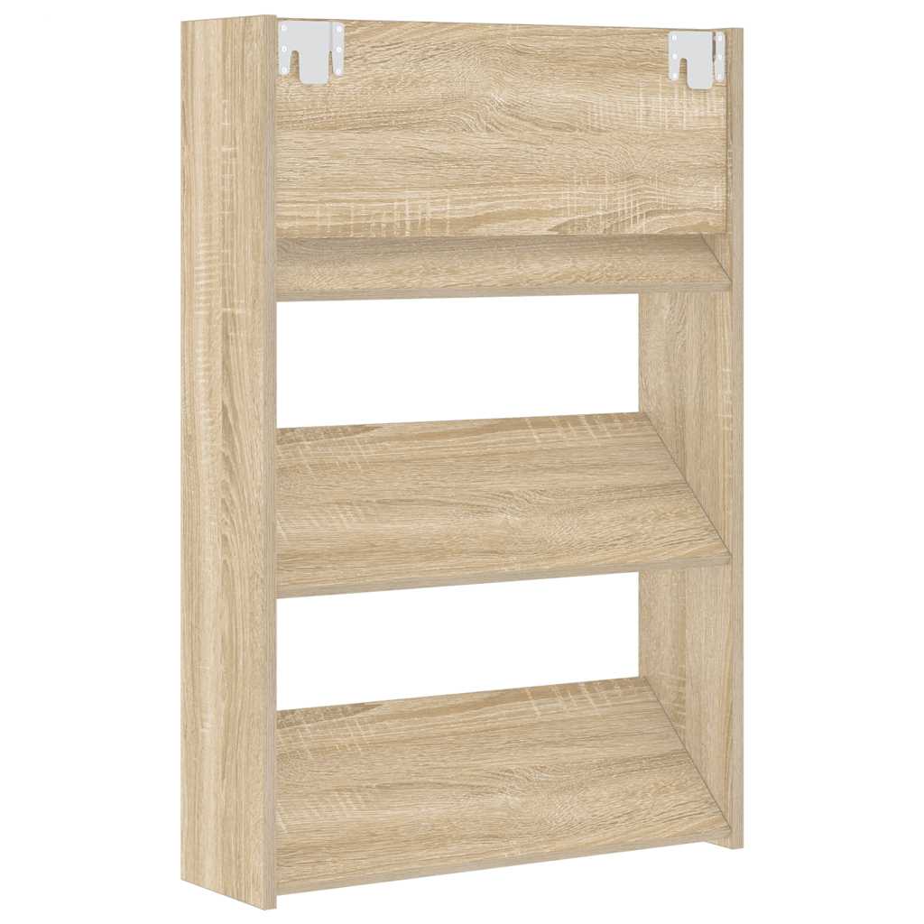 Wall Shoe Cabinet Sonoma Oak 60x18x90 cm Engineered Wood