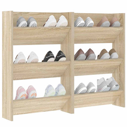 Wall Shoe Cabinets 2 pcs  Sonoma Oak 60x18x90 cm Engineered Wood
