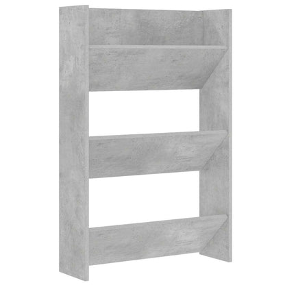 Wall Shoe Cabinet | Concrete grey | Engineered wood | Compact