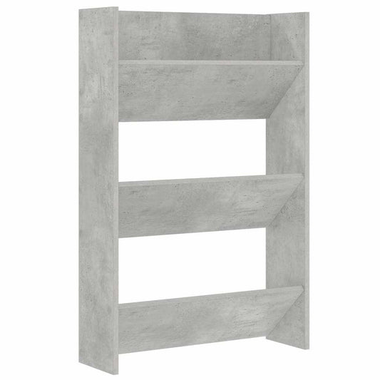 Wall Shoe Cabinet Concrete Grey 60x18x90 cm Engineered Wood