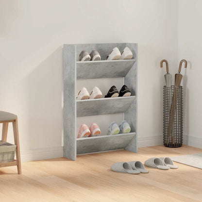 Wall Shoe Cabinet | Concrete grey | Engineered wood | Compact