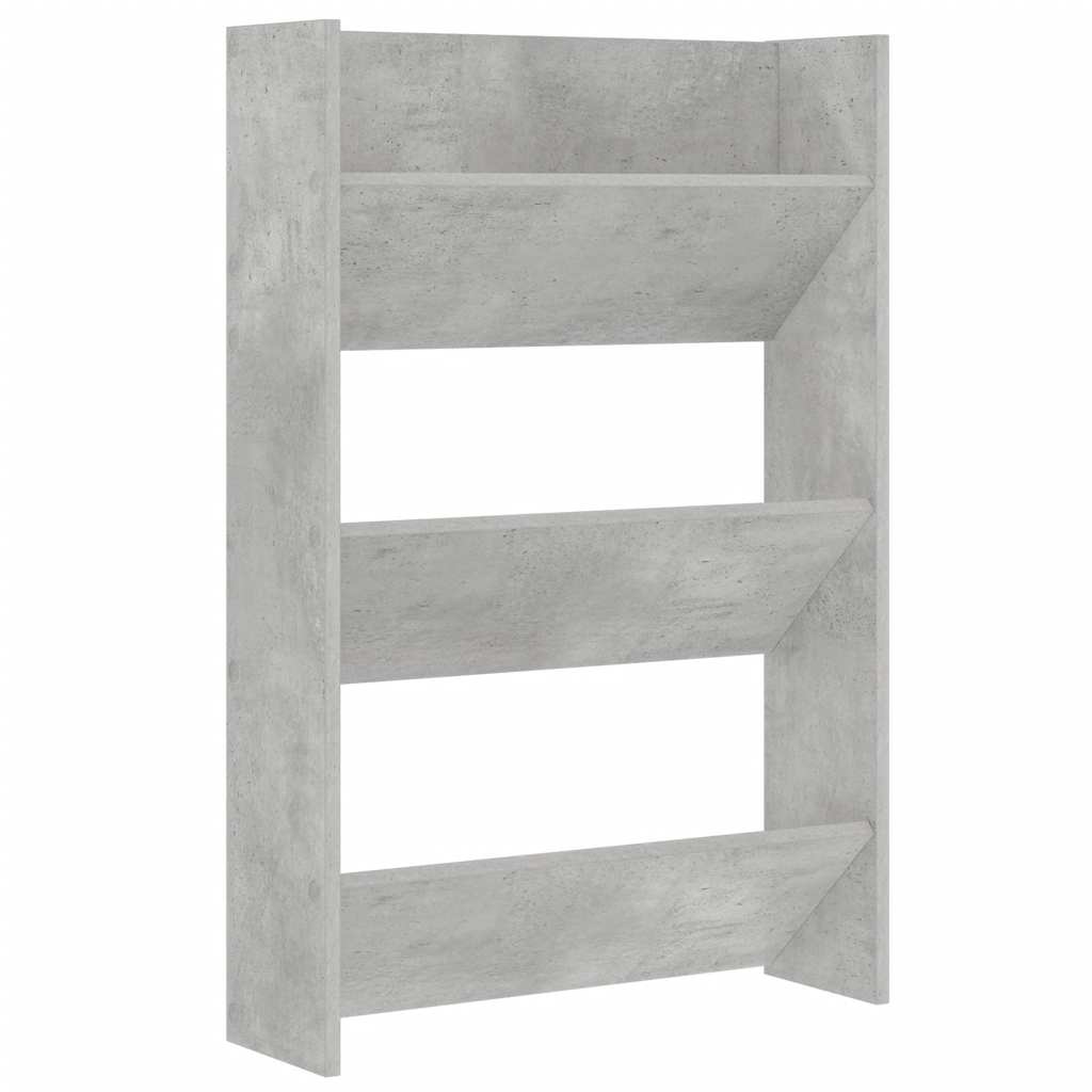 Wall Shoe Cabinets 2 pcs  Concrete Grey 60x18x90 cm Engineered Wood