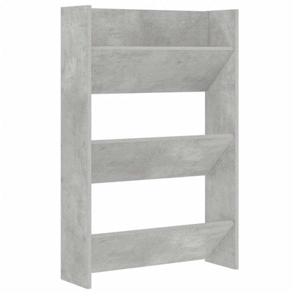 Wall Shoe Cabinets 2 pcs  Concrete Grey 60x18x90 cm Engineered Wood