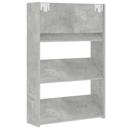 Wall Shoe Cabinets 2 pcs  Concrete Grey 60x18x90 cm Engineered Wood