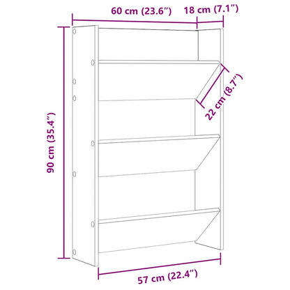 Wall Shoe Cabinets 2 pcs  Concrete Grey 60x18x90 cm Engineered Wood