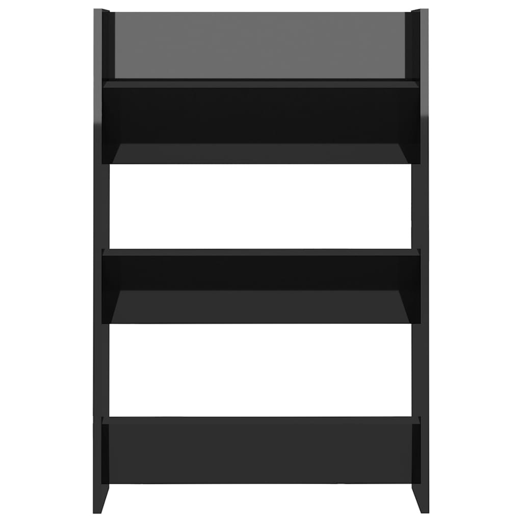 Wall Shoe Cabinets 2 pcs  High Gloss Black 60x18x90cm Engineered Wood