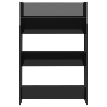 Wall Shoe Cabinets 2 pcs  High Gloss Black 60x18x90cm Engineered Wood