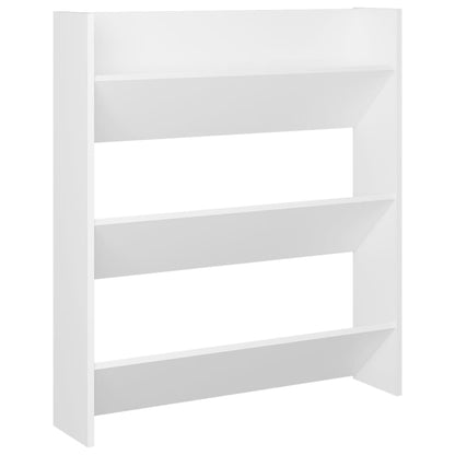 Wall Shoe Cabinet White 80x18x90 cm Engineered Wood