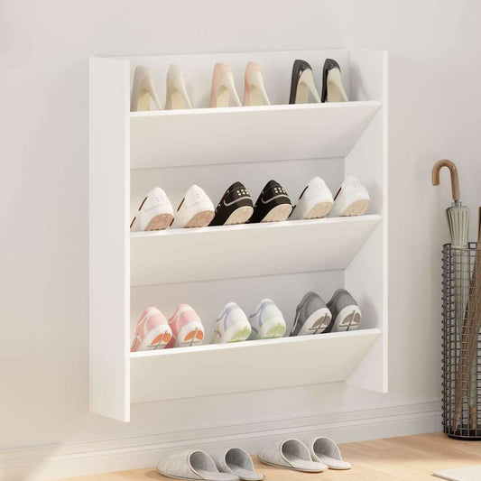 Wall Shoe Cabinet | White | Engineered wood | Medium | Wall mounting