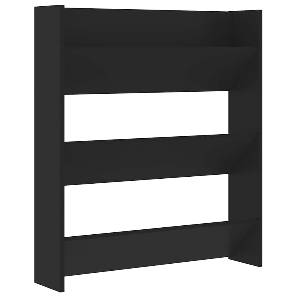Wall Shoe Cabinet | Black | Engineered wood | Medium