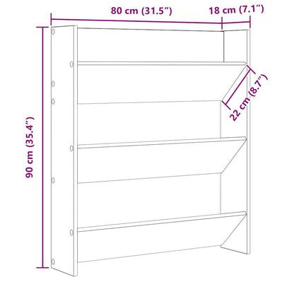 Wall Shoe Cabinet | Black | Engineered wood | Medium