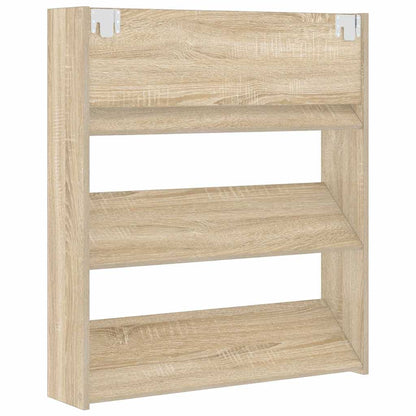 Wall Shoe Cabinet Sonoma Oak 80x18x90 cm Engineered Wood