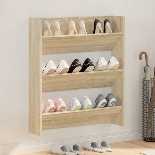 Wall Shoe Cabinet | Sonoma oak | Engineered wood | Medium | Wall mounting