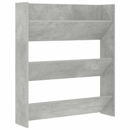Wall Shoe Cabinet Concrete Grey 80x18x90 cm Engineered Wood