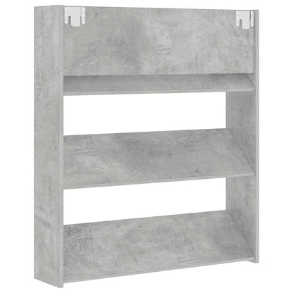 Wall Shoe Cabinet Concrete Grey 80x18x90 cm Engineered Wood