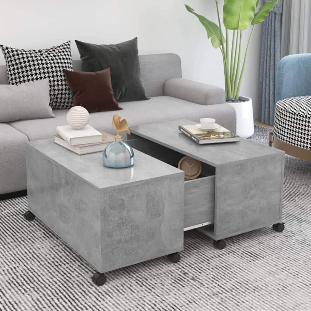 Coffee Table | Concrete Grey | Engineered Wood | Medium |  Extendable