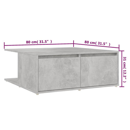 Coffee Table | Concrete grey | Engineered wood | 80cm x 80cm