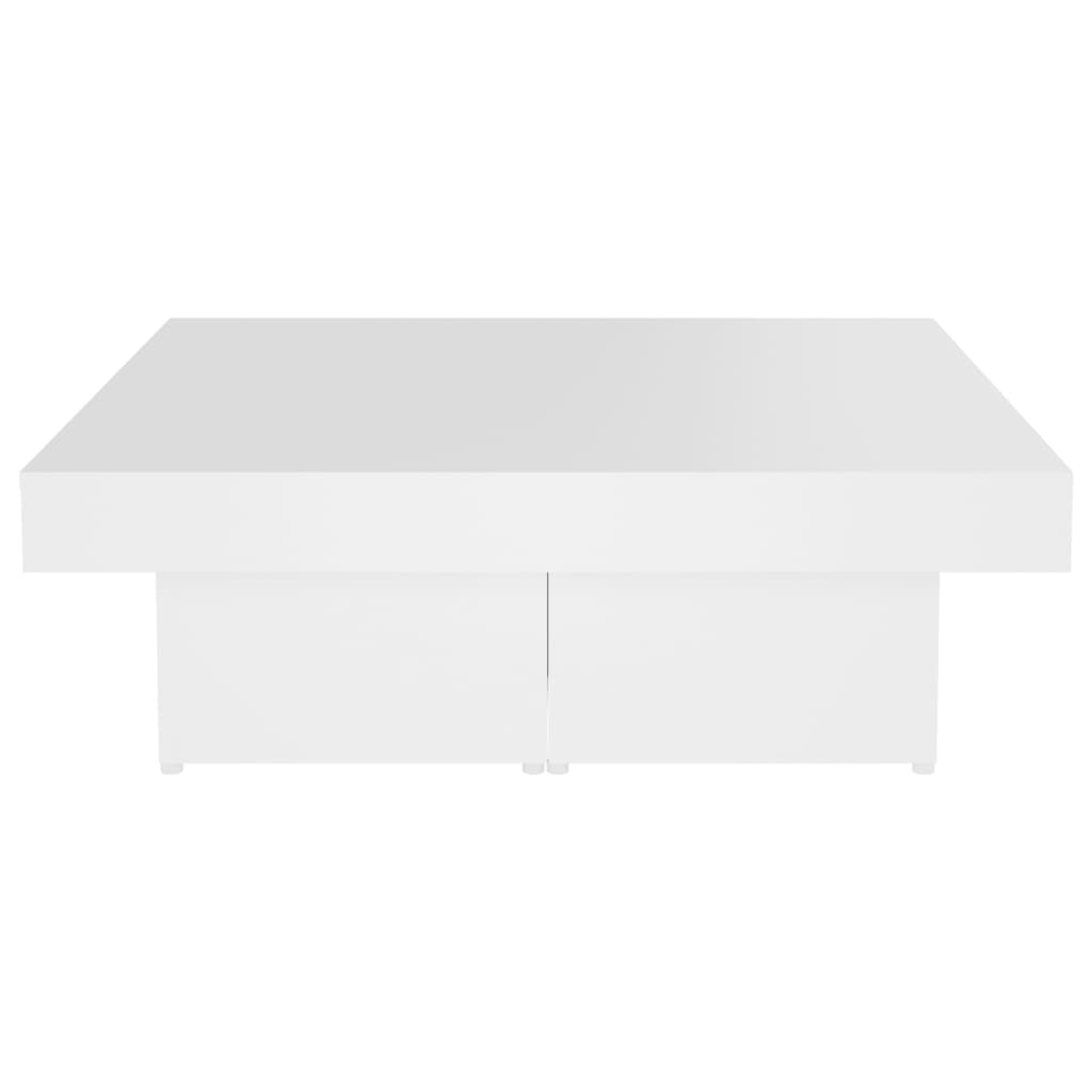Coffee Table White 35.4"x35.4"x11" Engineered Wood