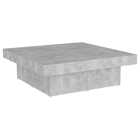 Coffee Table | Concrete Grey | Engineered Wood | 90 x 90 x 28 cm | Modern