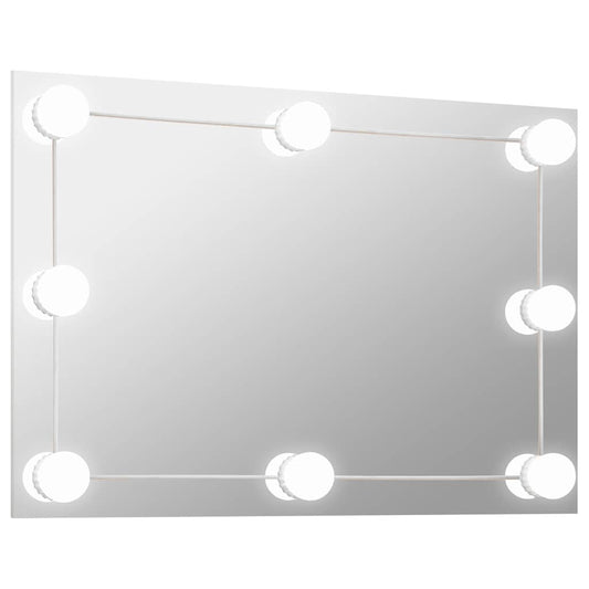 Wall Mirror With Led Light | Silver | Glass, Plastic | Medium