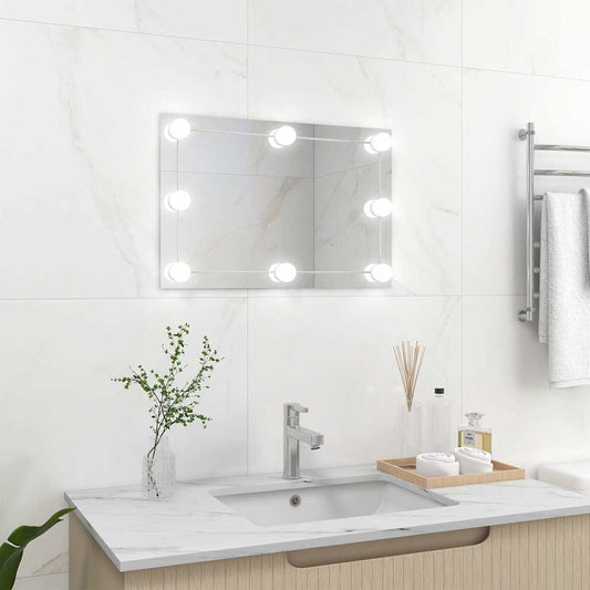 Wall Mirror With Led Light | Silver | Glass, Plastic | Medium