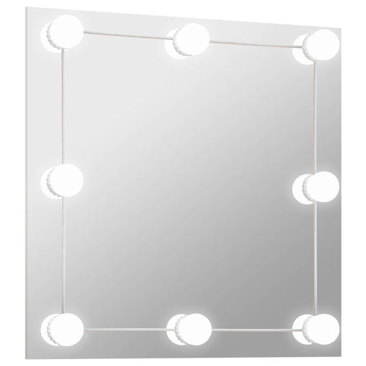 Wall Mirror With Led Light | Silver | Glass, Plastic | Medium