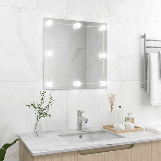 Wall Mirror With Led Light | Silver | Glass, Plastic | Medium