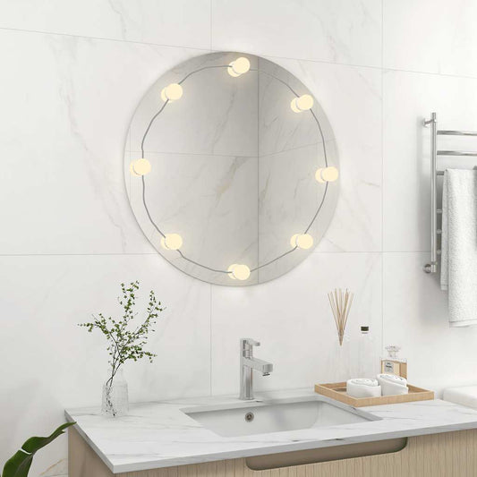 Wall Mirror With Led Light | Silver | Glass, Plastic | Medium