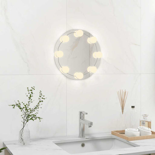 Wall Mirror With Led Light | Silver | Glass, EVA, Plastic