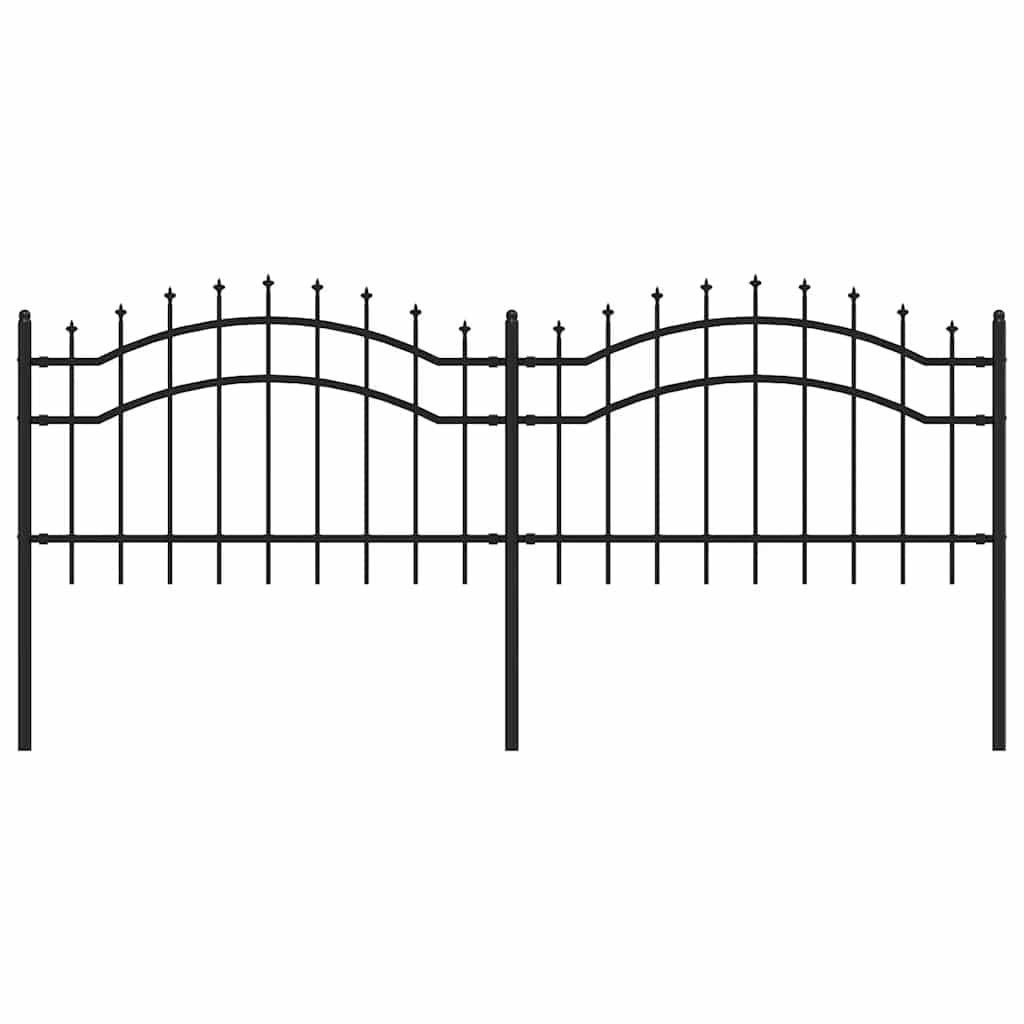 Garden Fence "Woerden" with Spear Top Black 240x75 cm Steel