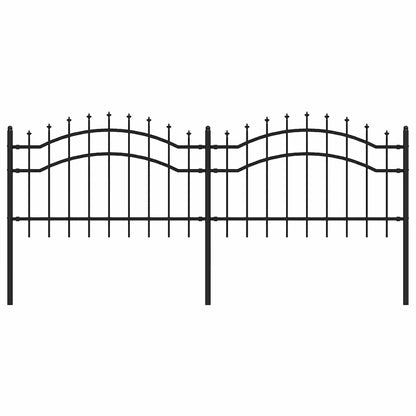 Garden Fence "Woerden" with Spear Top Black 240x75 cm Steel