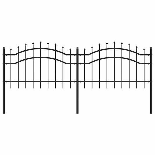 Garden Fence "Woerden" with Spear Top Black 240x75 cm Steel