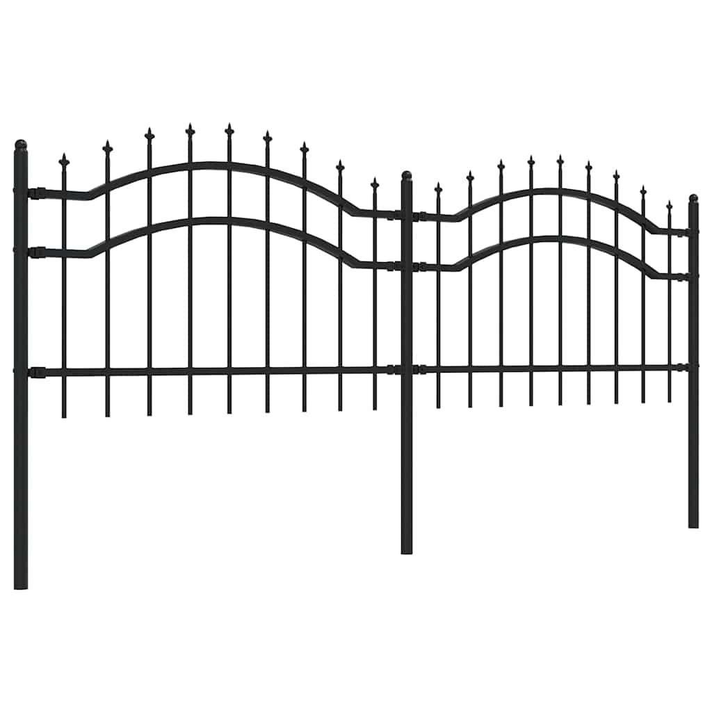 Garden Fence "Woerden" with Spear Top Black 240x75 cm Steel
