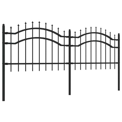 Garden Fence "Woerden" with Spear Top Black 240x75 cm Steel