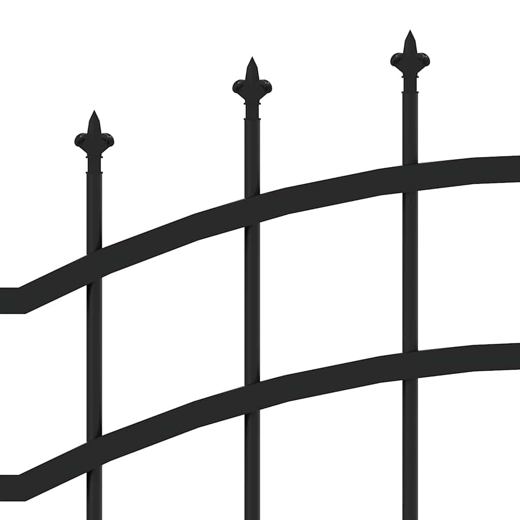 Garden Fence "Woerden" with Spear Top Black 240x75 cm Steel