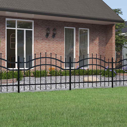Garden Fence "Woerden" with Spear Top Black 240x75 cm Steel