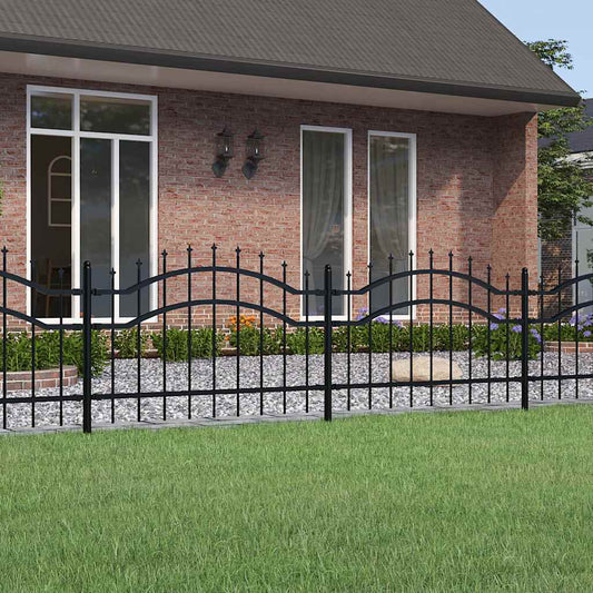 Garden Fence "Woerden" with Spear Top Black 240x75 cm Steel